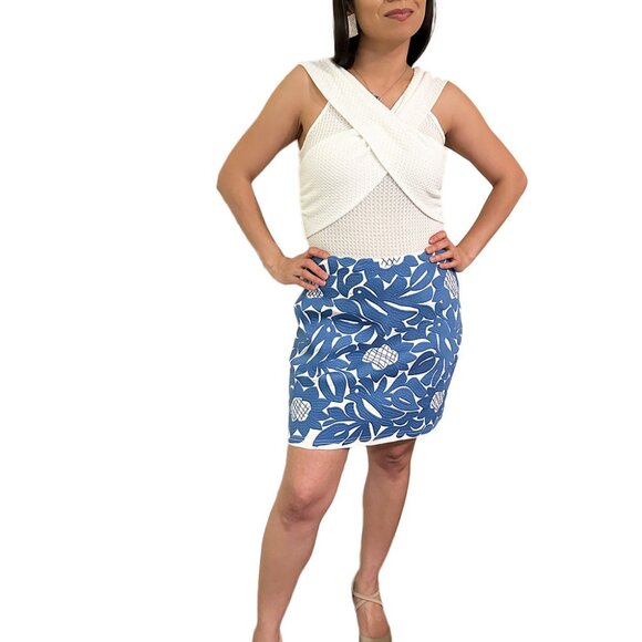Blue Otomi Embroidered Skirt - Picture 2 of 5